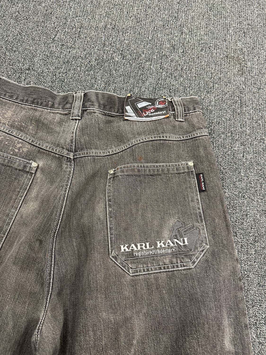 36) 칼카니 올드스쿨 y2k 와이드 흑청 데님팬츠 상품이미지5