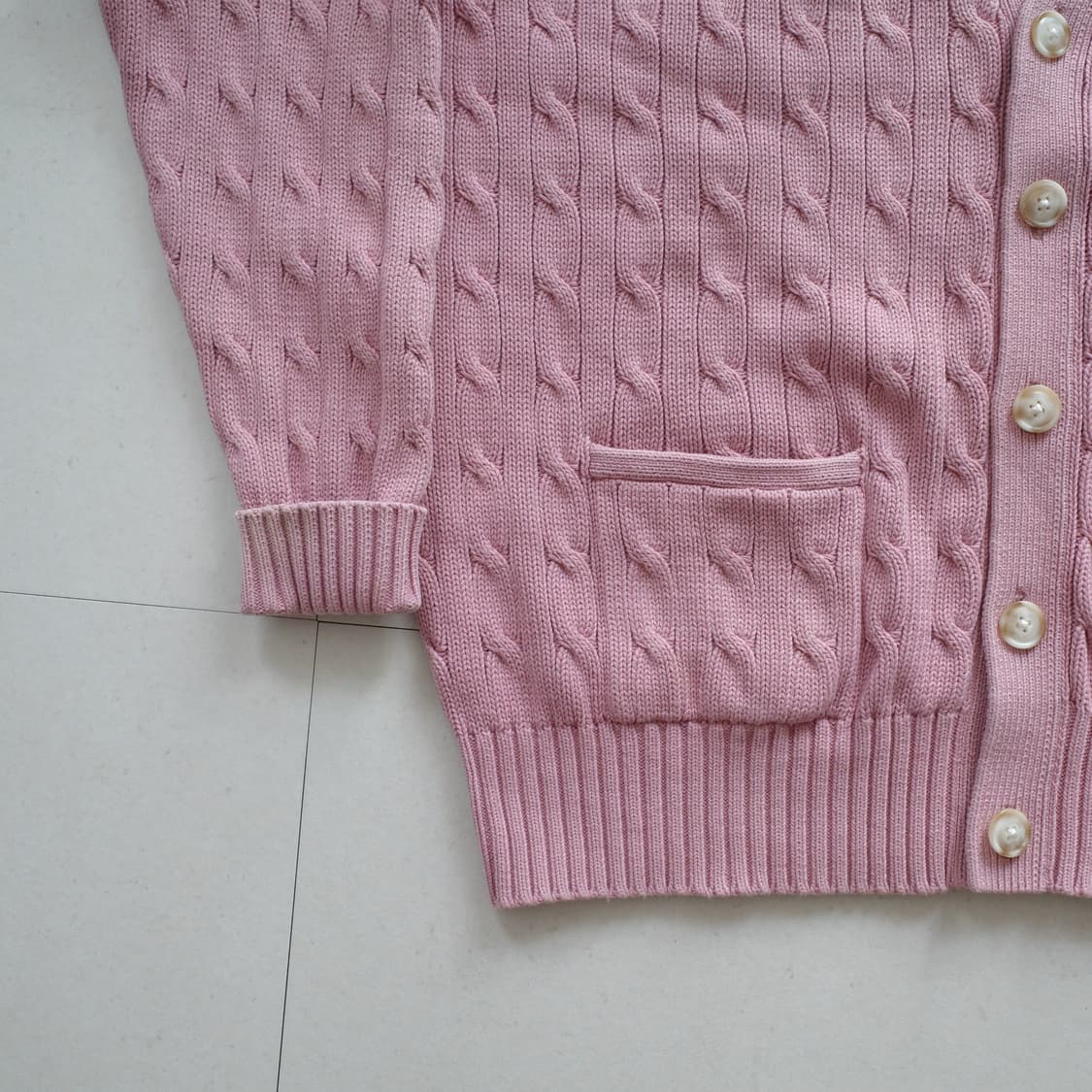 90s 폴로 랄프로렌 코튼 케이블 니트 가디건 105 상품이미지4