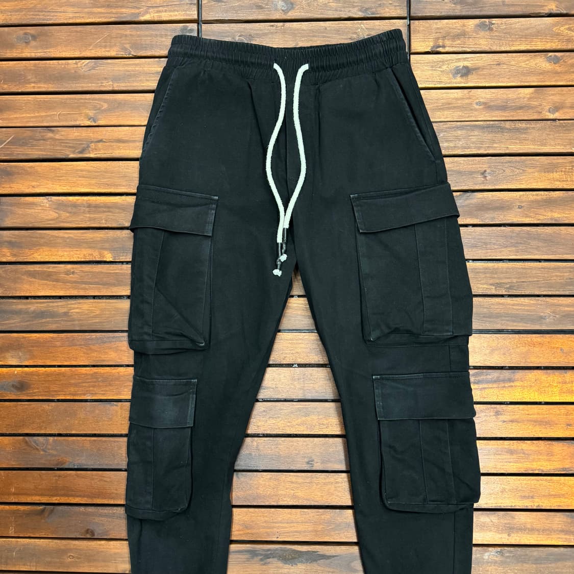 블랙 4포켓 밴딩 카고 팬츠 (M)   상품이미지2