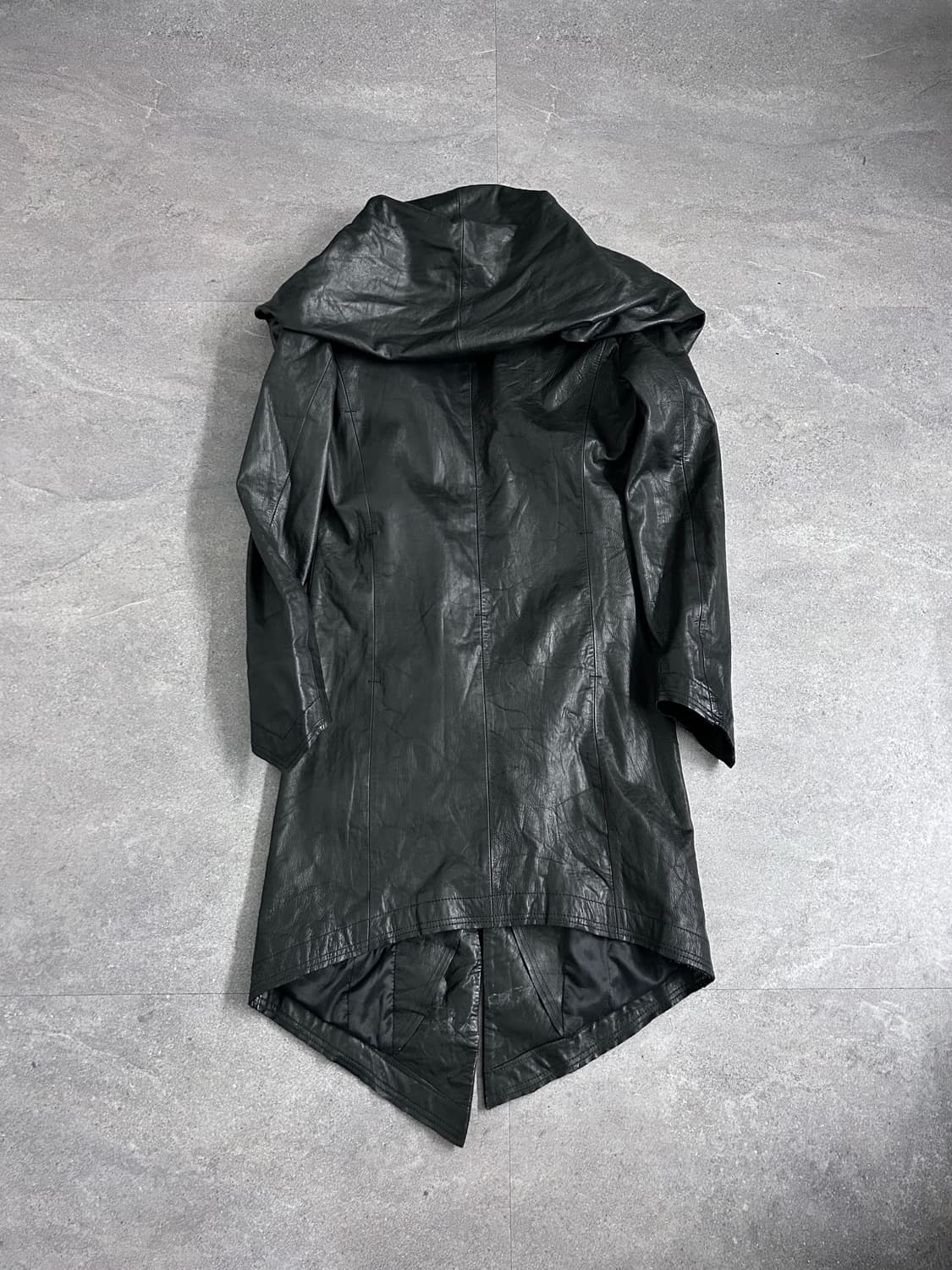 야스유키 이시이 레더 드레이프 코트 상품이미지6