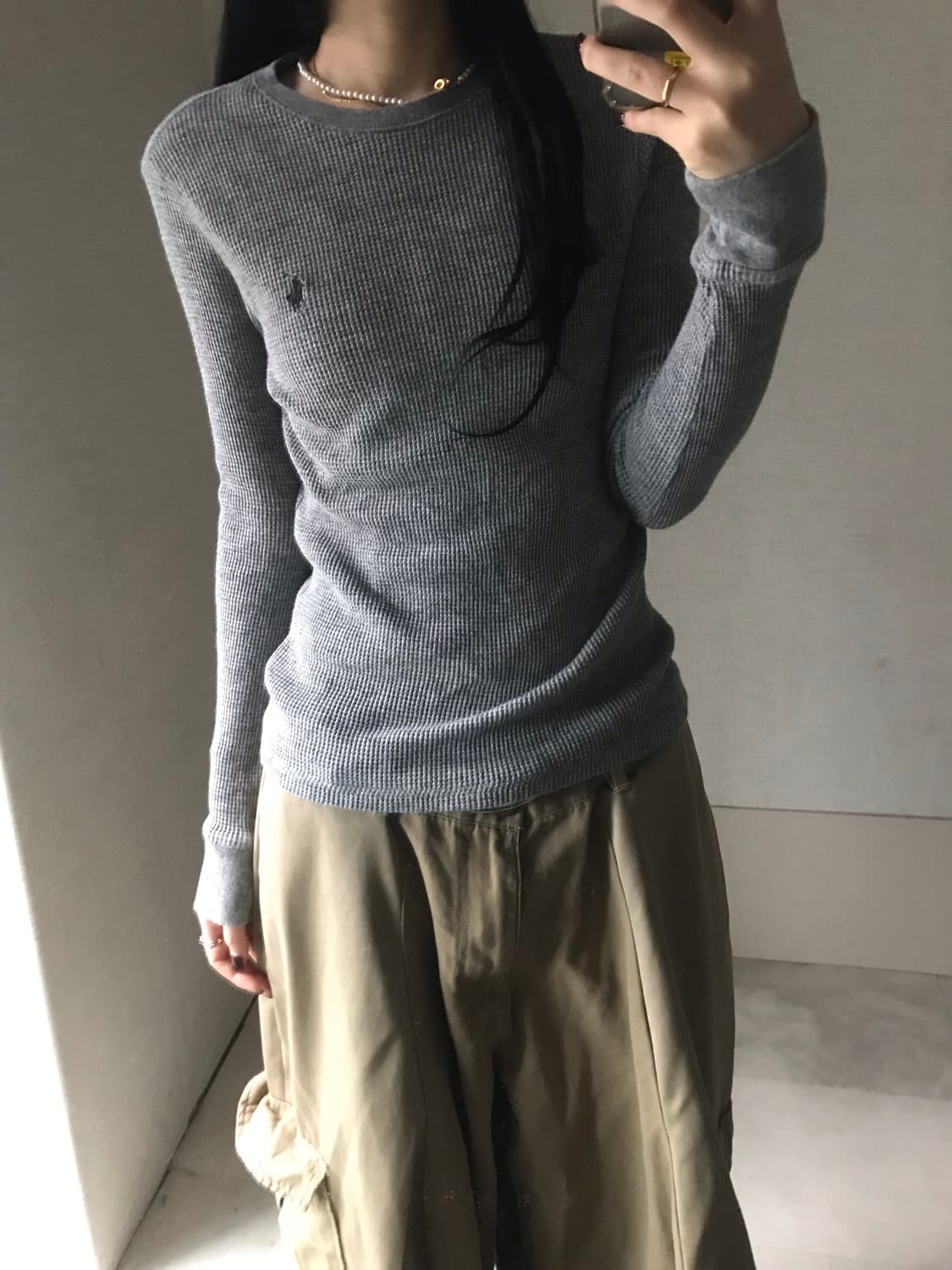 폴로 그레이 와플 롱슬리브 상품이미지2