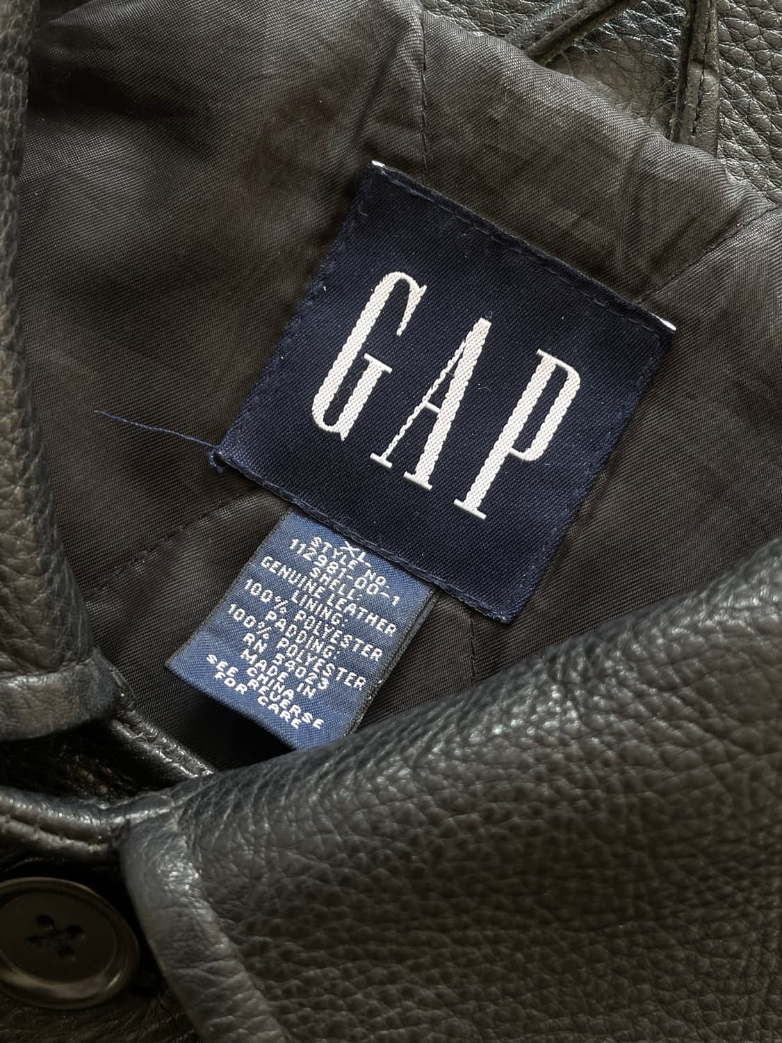 90-00s Old GAP Leather Black Car Coat 상품이미지6