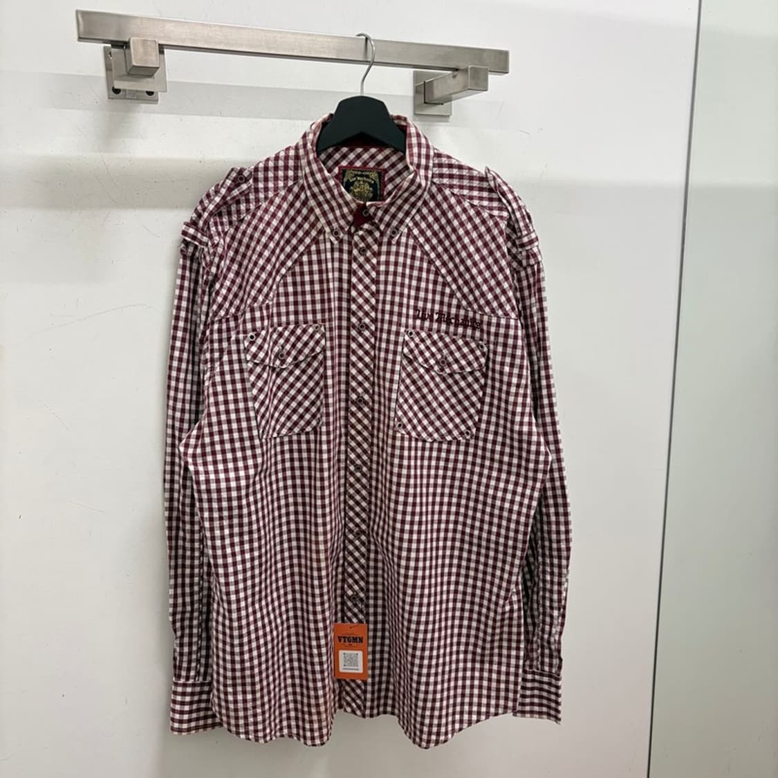 라이브 메카닉스 자수 로고 체크셔츠 상품이미지2