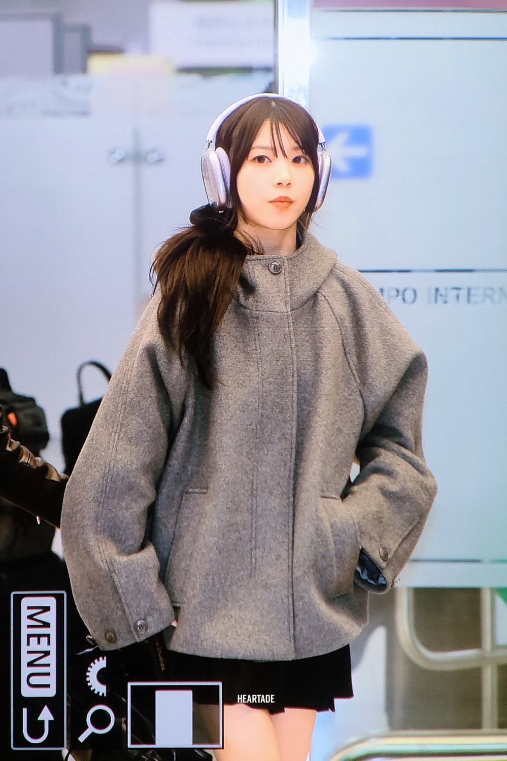 타입서비스 후드 하프 코트 그레이 상품이미지1