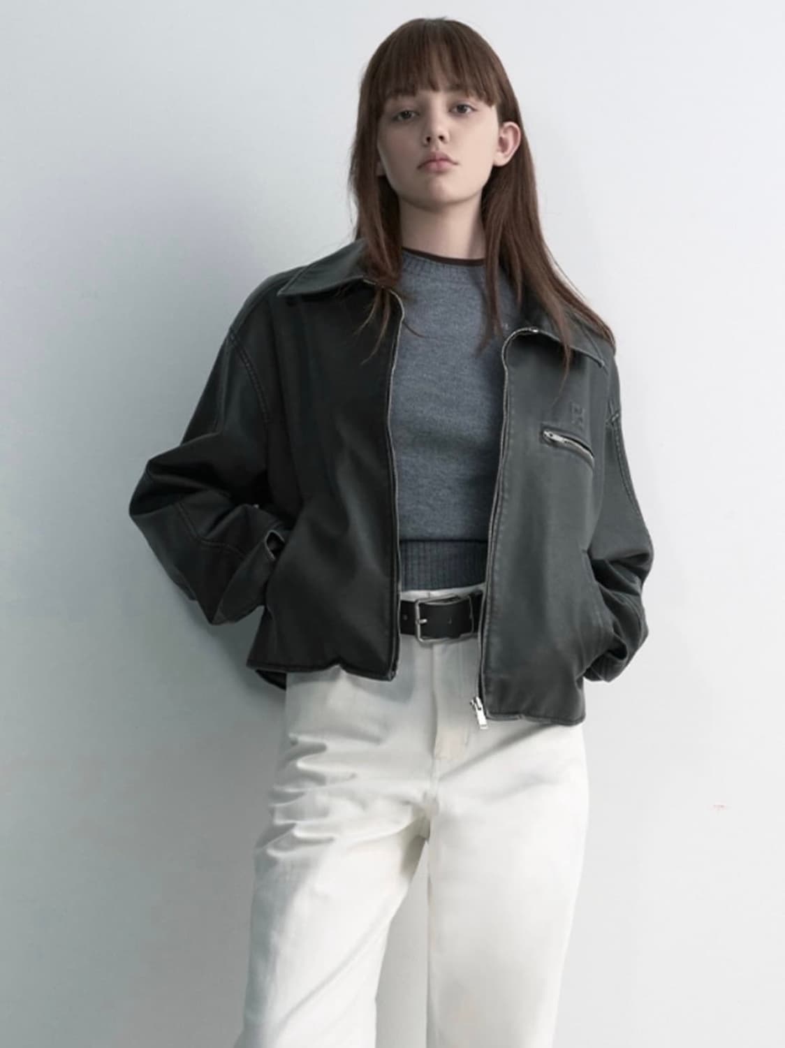 Studio table 레더 봄버 jk 자켓 상품이미지1