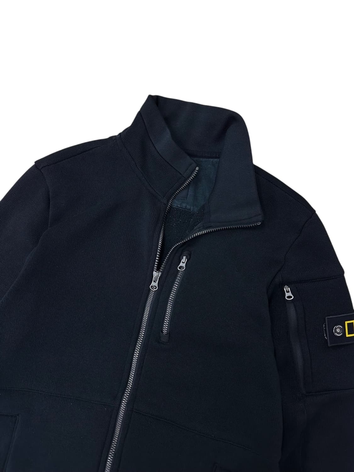 내셔널지오그래픽 기모 니트집업 블랙 (L) 상품이미지2