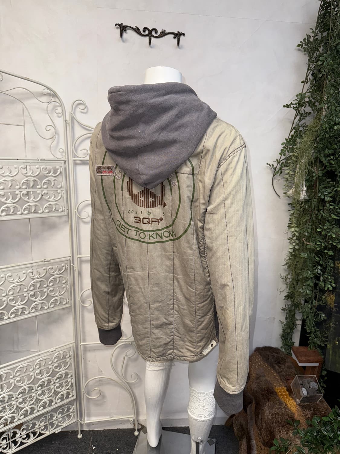 3QR ash khaki pocket knit hood zipup jk 상품이미지6