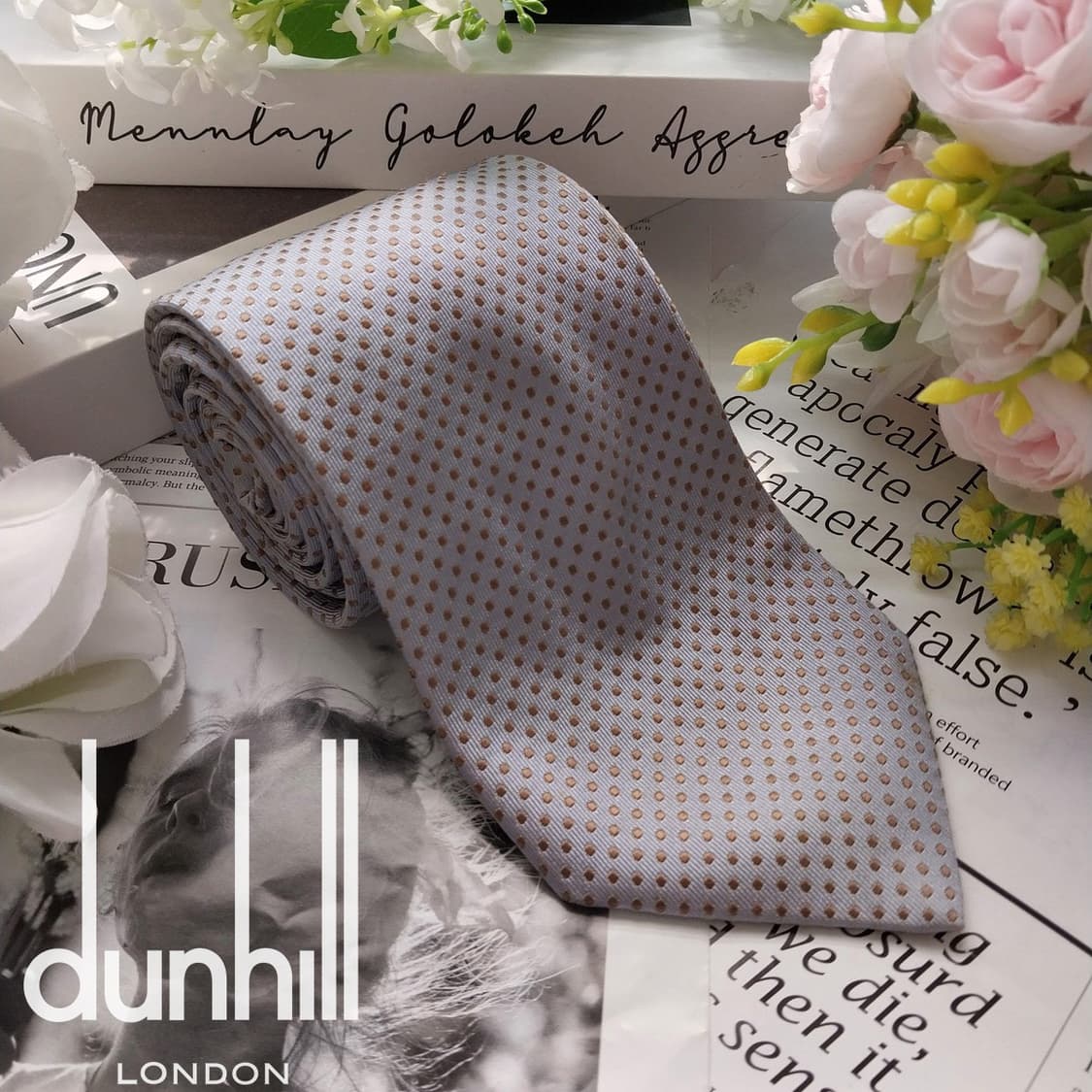 던힐 스카이블루 도트 패턴 넥타이 9.2cm A~B등급 K2425
 상품이미지2