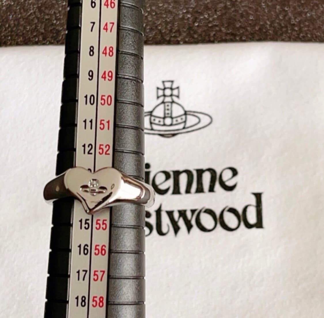 비비안웨스트우드 아카이브 orb 각인 실버 하트링 반지 상품이미지5