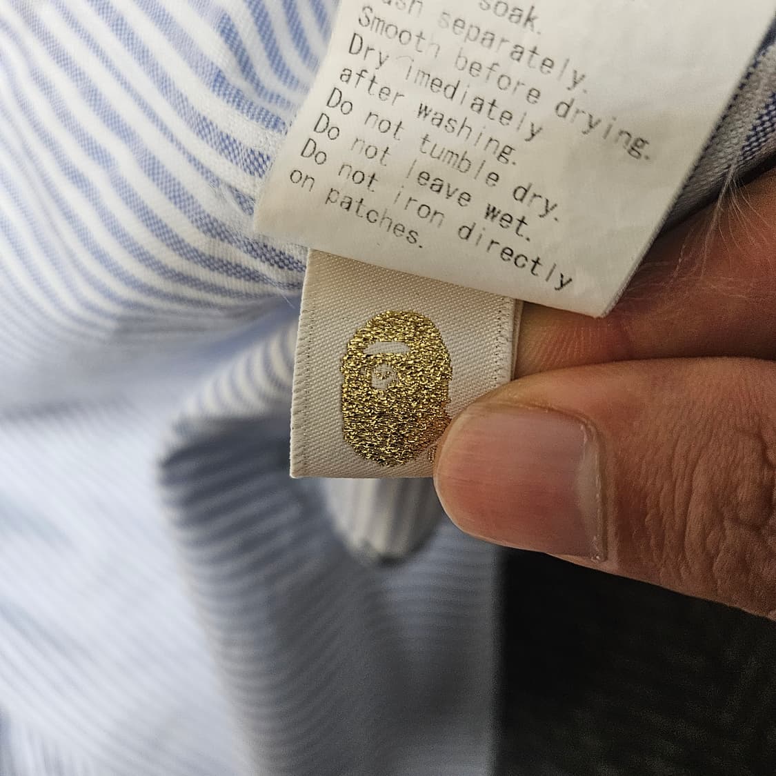 베이프 스트라이프 멀티로고 셔츠 m 상품이미지5