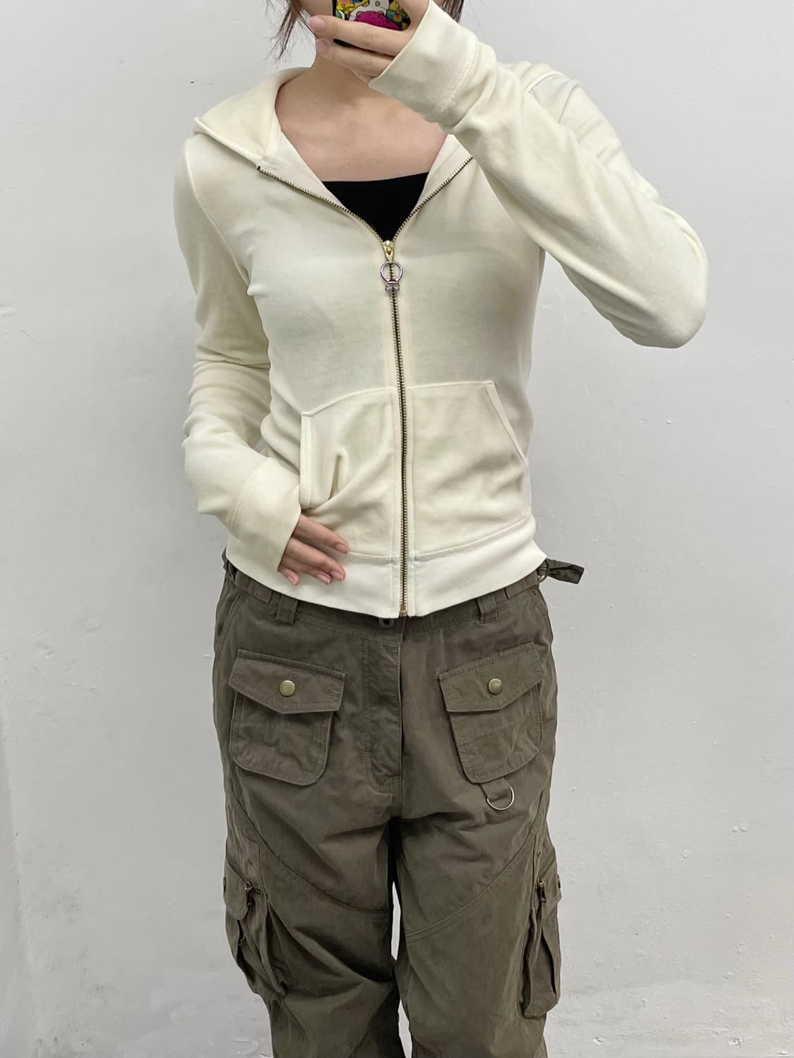 쥬시꾸뛰르 크림 벨로아 집업 상품이미지6