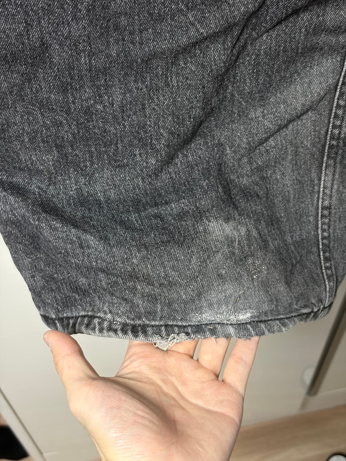 해칭룸 와이드 커브드진 워시드 블랙 (4) 상품이미지4