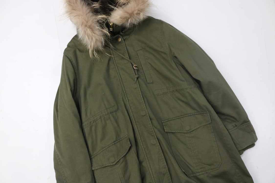 LOWRYS FARM 로리즈팜 빈티지 카키 퍼 후드 개파카 (M) 상품이미지4