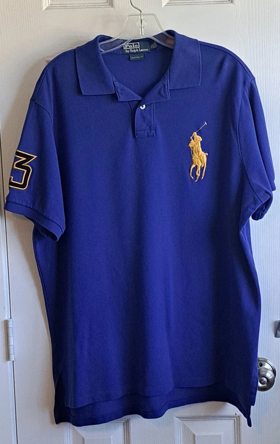 폴로 랄프로렌 빅포니 반팔 카라티 블루 옐로우 상품이미지1