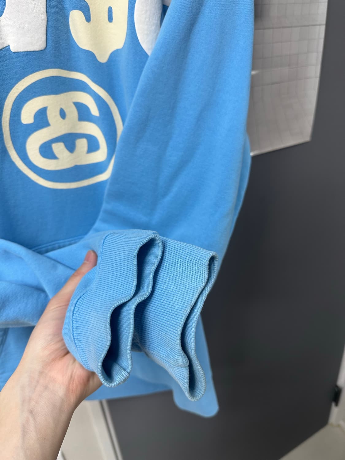 스투시 x CPFM 8볼 피그먼트 다이드 후드 블루 상품이미지9