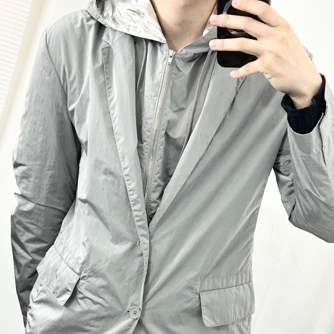 준지 20SS 리플렉티브 레이어드 후드 블레이저 자켓 상품이미지5