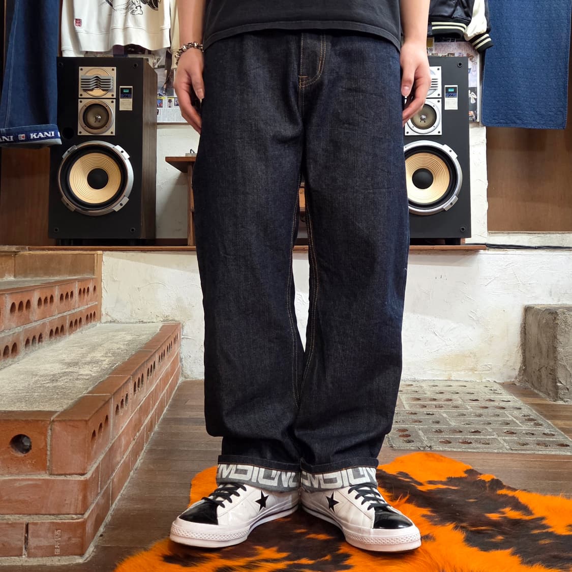 포켓 프린팅 롤업 생지 데님 팬츠 상품이미지2