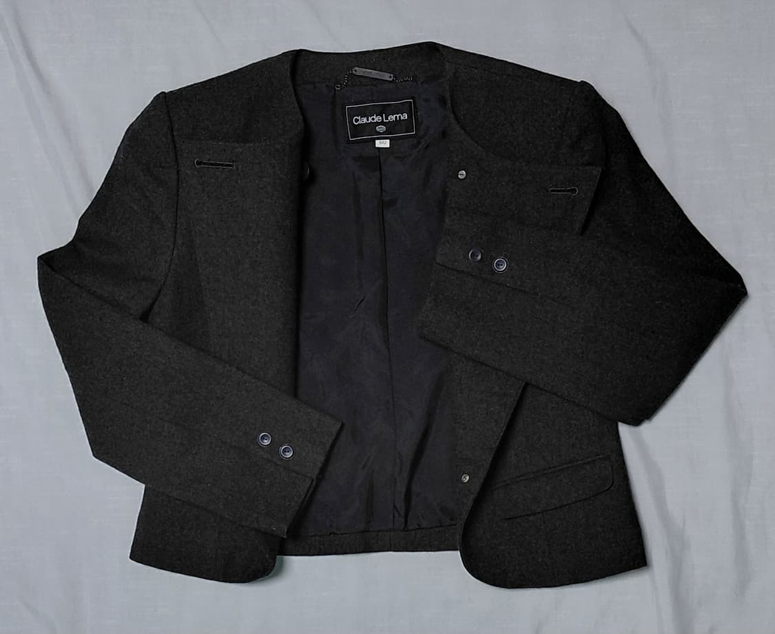 [빈티지/9A2] Claude Lema 울 100% 숏자켓(차콜그레이) 상품이미지1