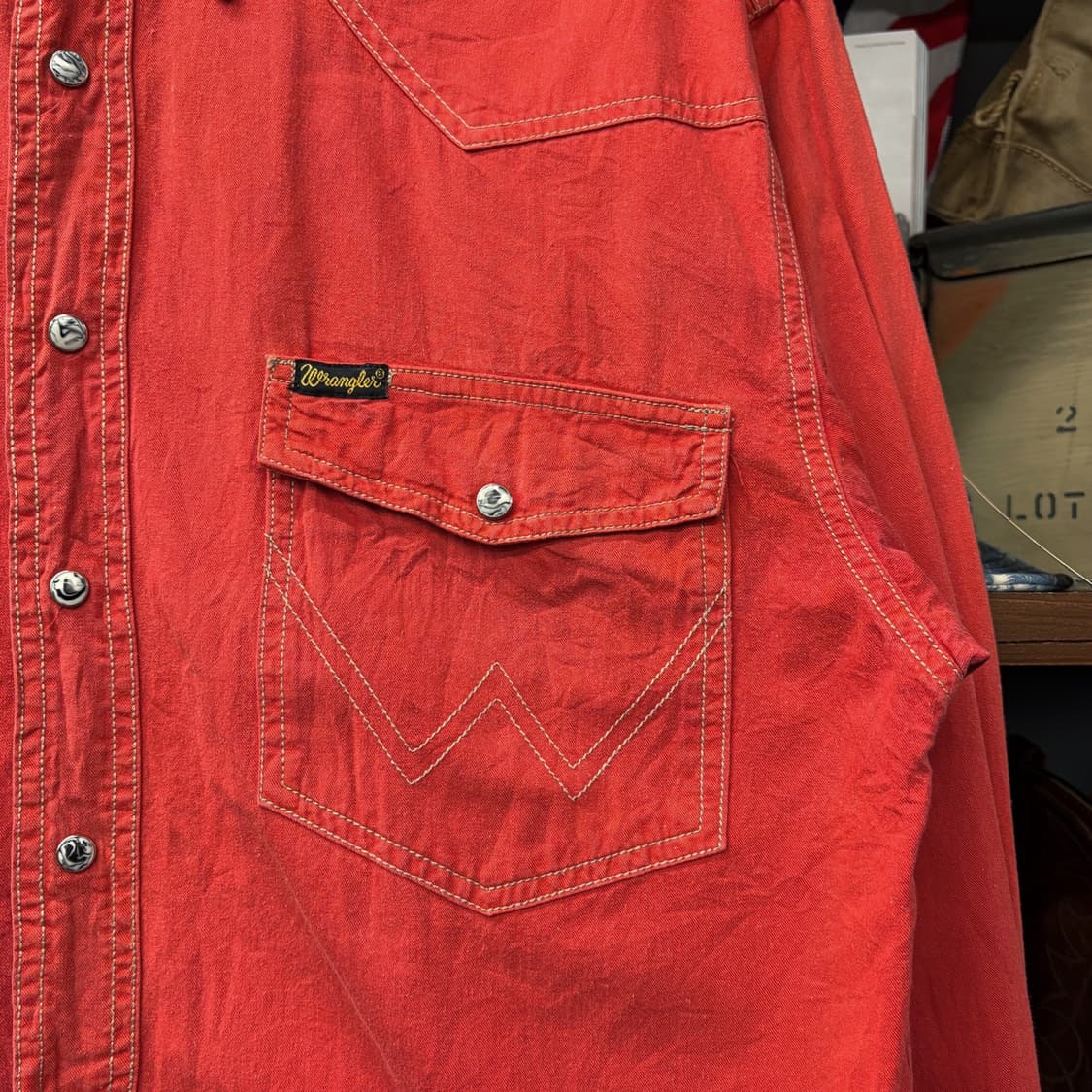 80s 랭글러 어센틱 스티치라인 웨스턴 포켓셔츠 N443 상품이미지5