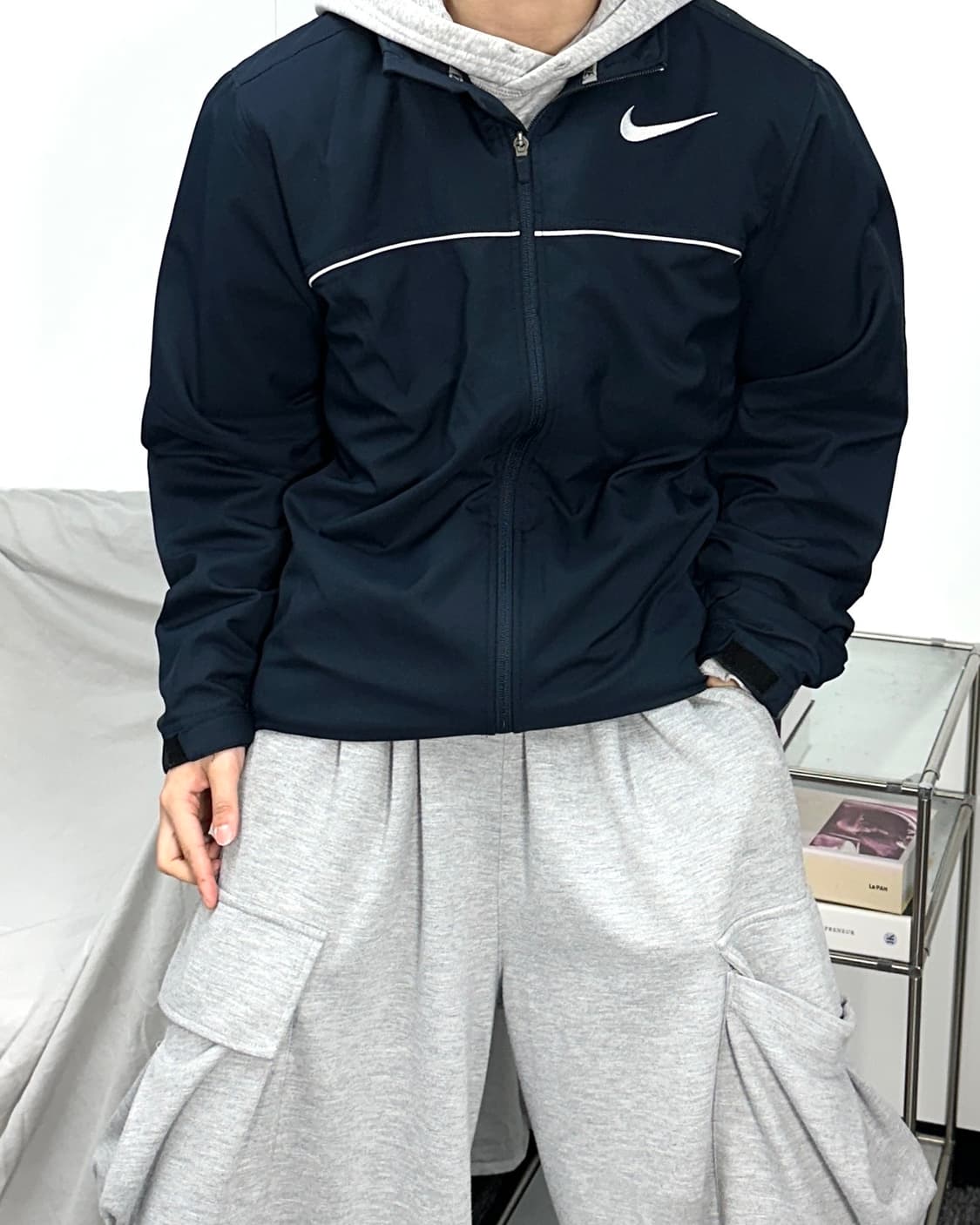 나이키 네이비 드라이핏 바람막이 L 상품이미지2