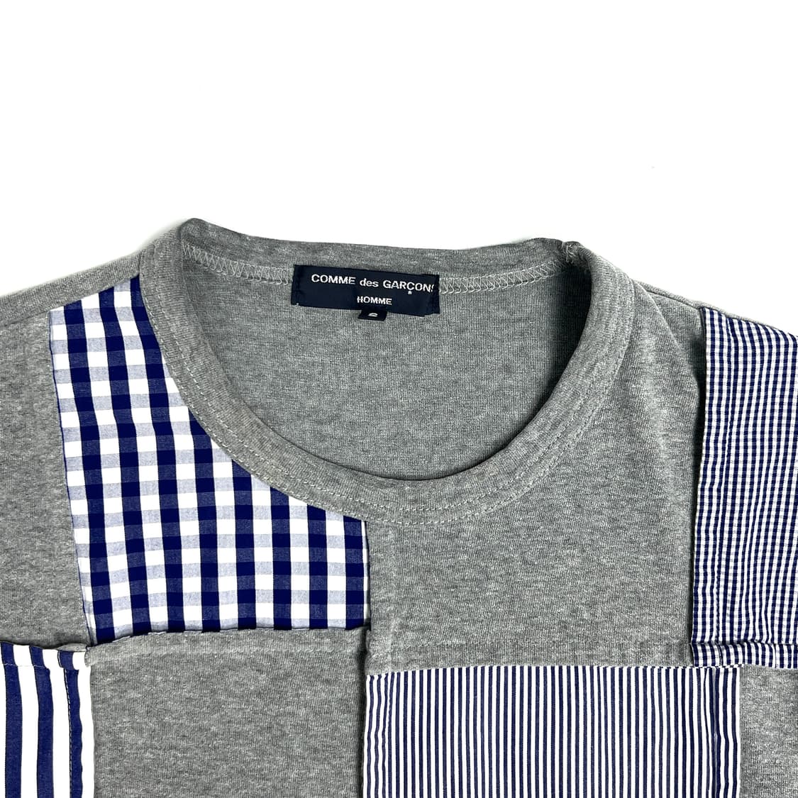 꼼데가르송 옴므 깅엄 체크 패치워크 롱슬리브 상품이미지6