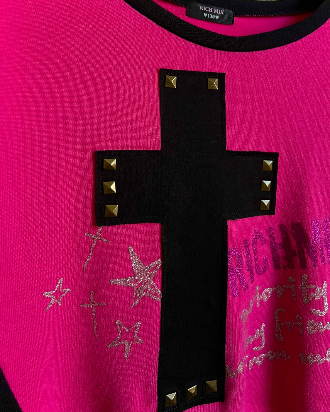 Japanese Vintage Rock Studs Cross Top 상품이미지5