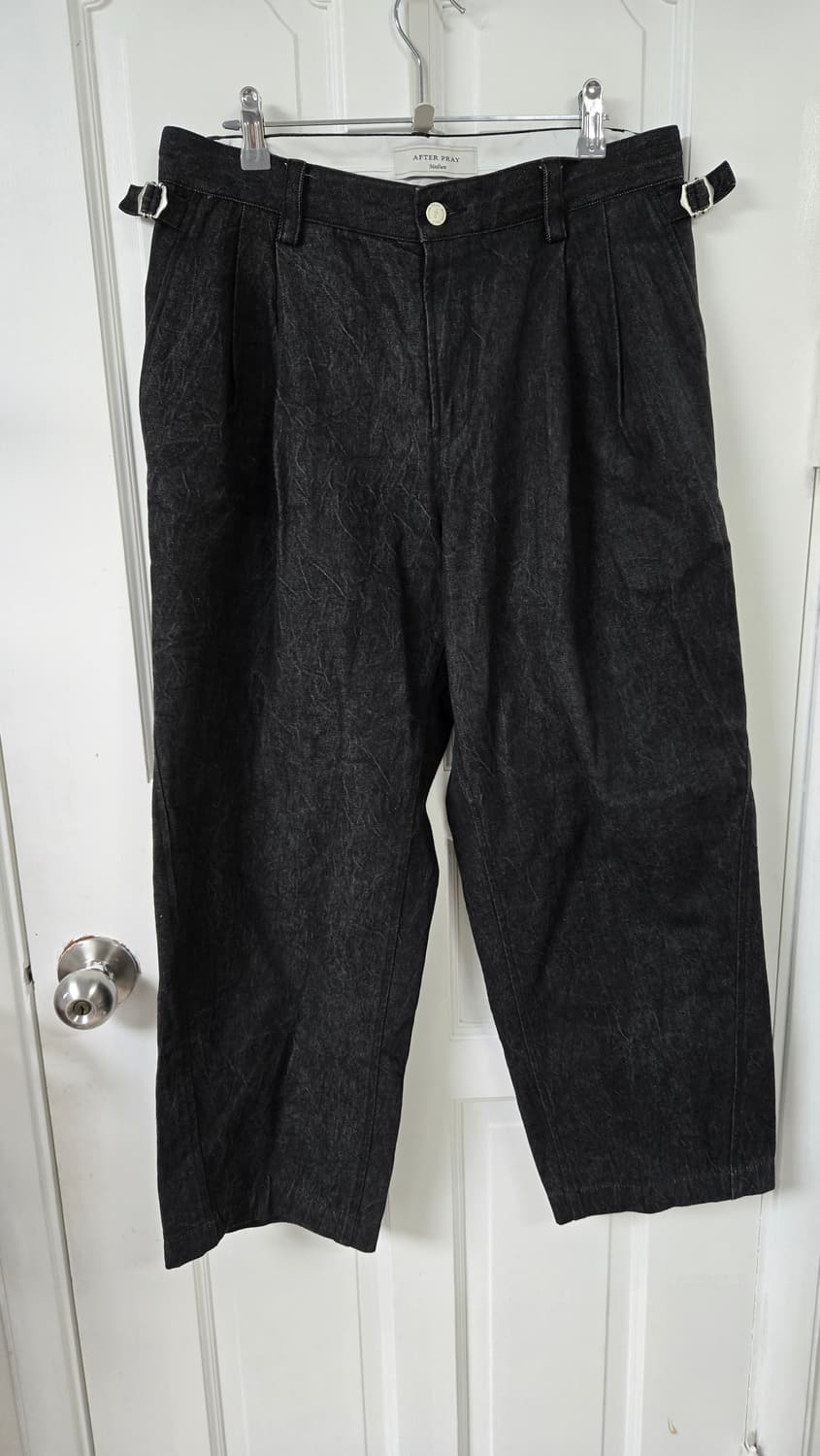 After pray 애프터 프레이 챠콜 투턱 데님팬츠 상품이미지1
