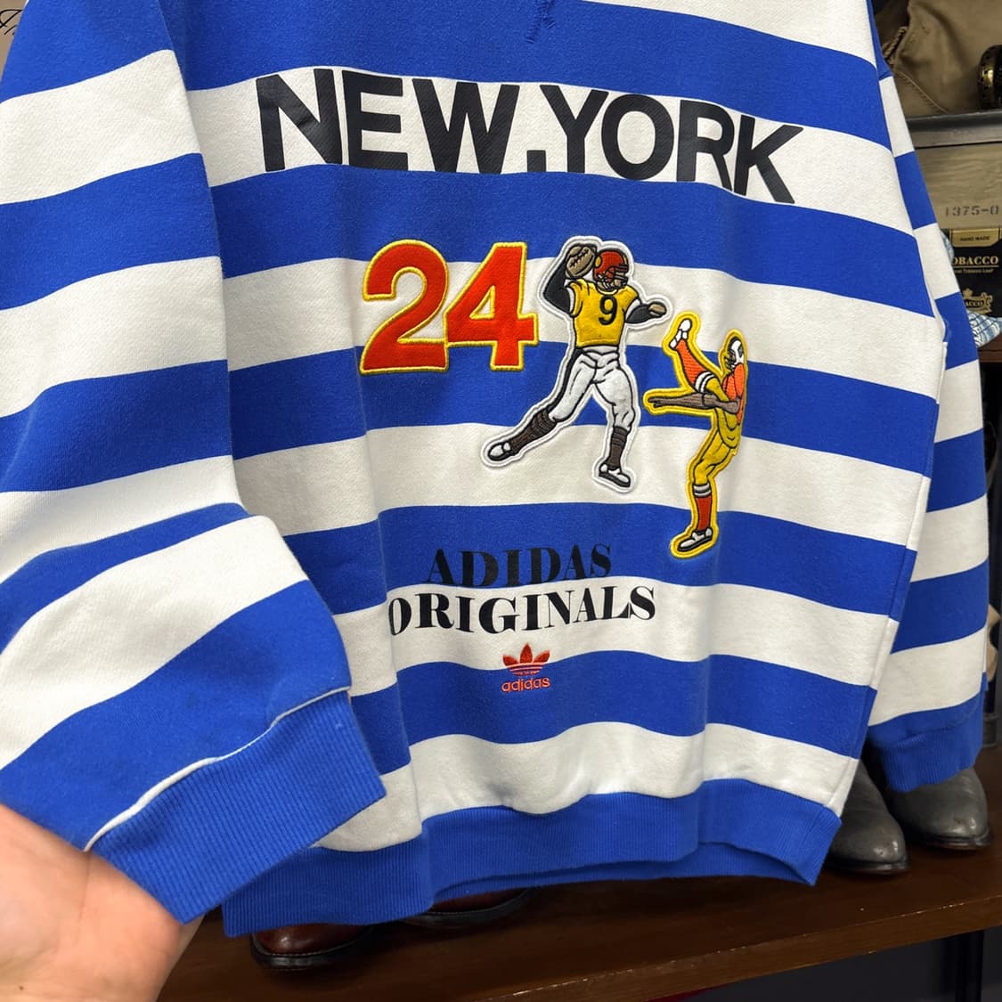 아디다스 오리지널스 아카이브 럭비패치 스트라이프 스웻셔츠 N1219 상품이미지4