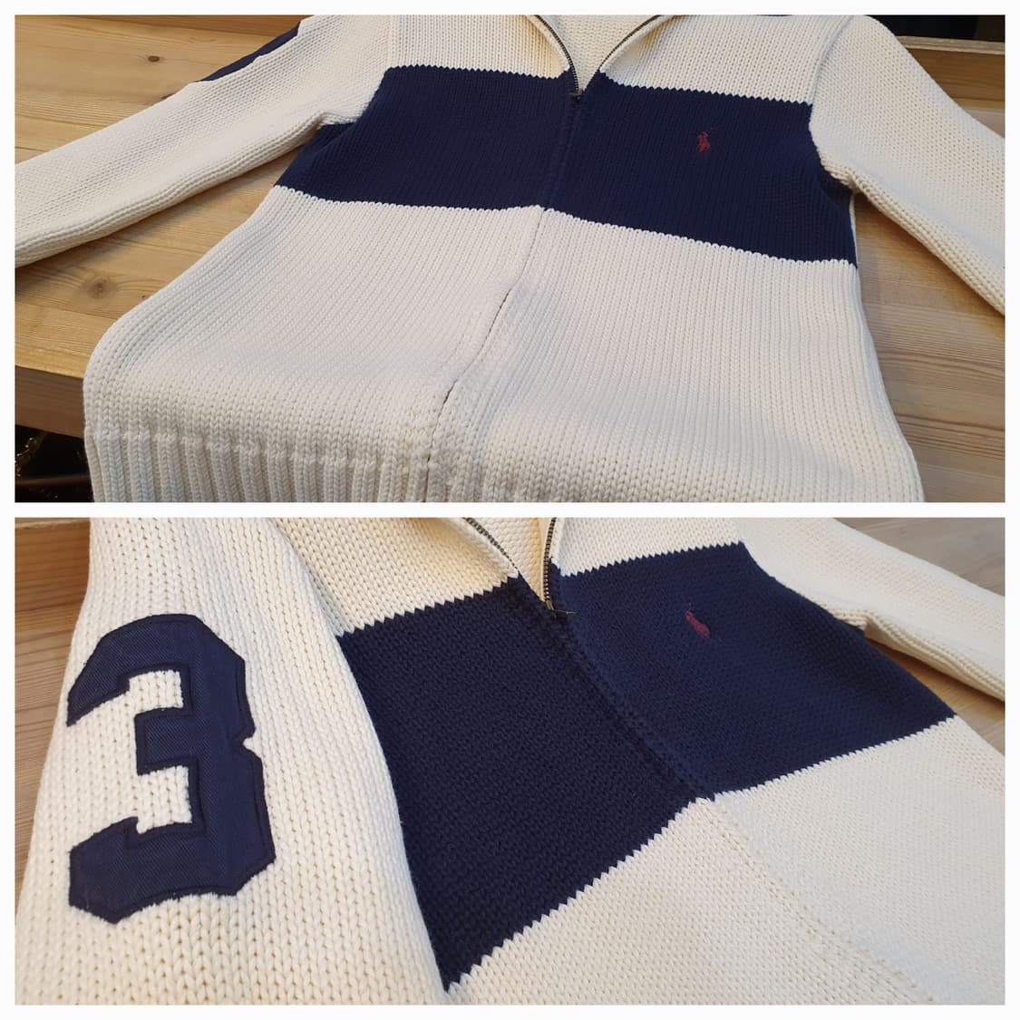 55.폴로 넘버 집업 니트  상품이미지5