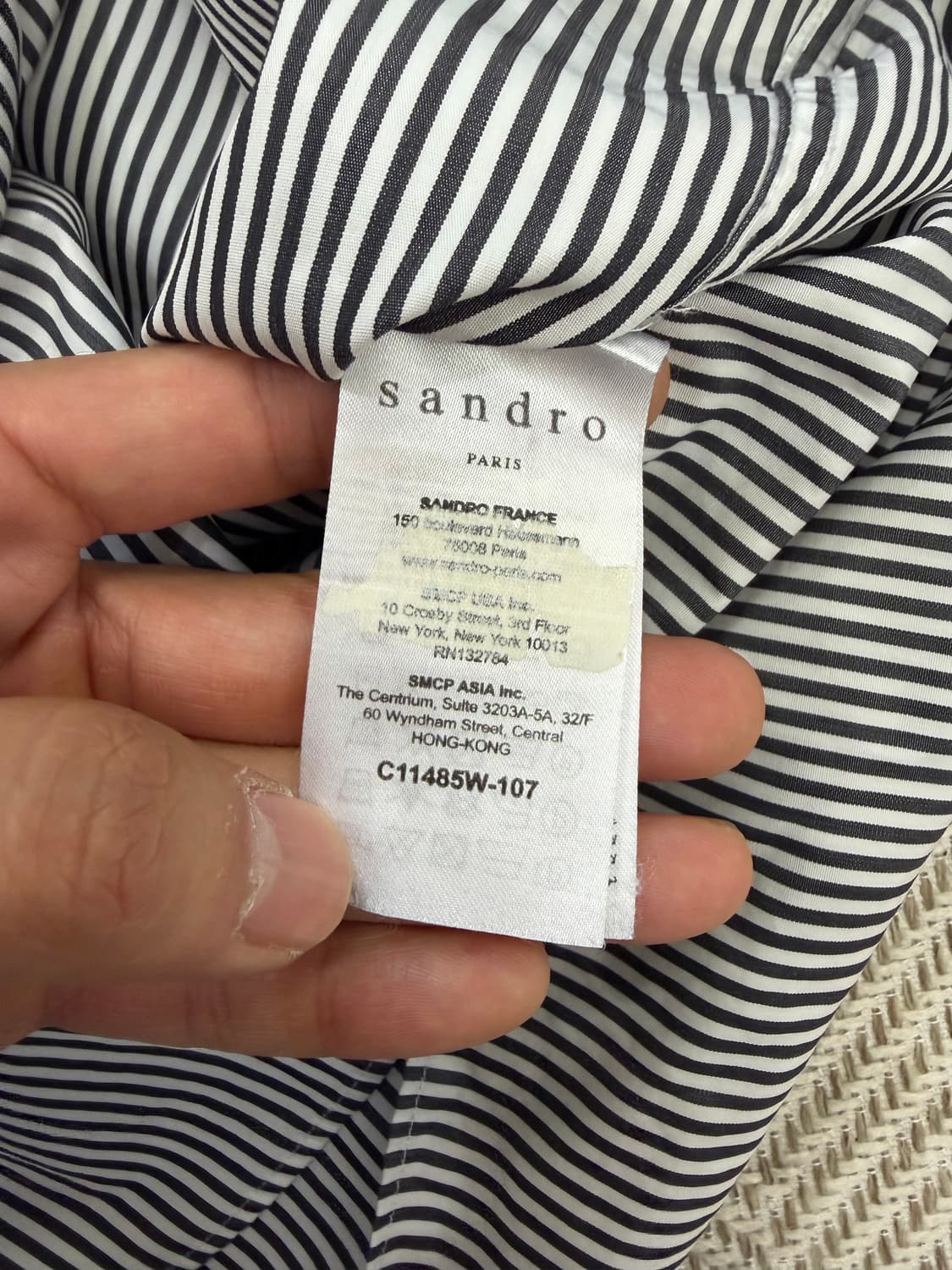 정품) 산드로 남성 스트라이프 셔츠 XL 상품이미지6