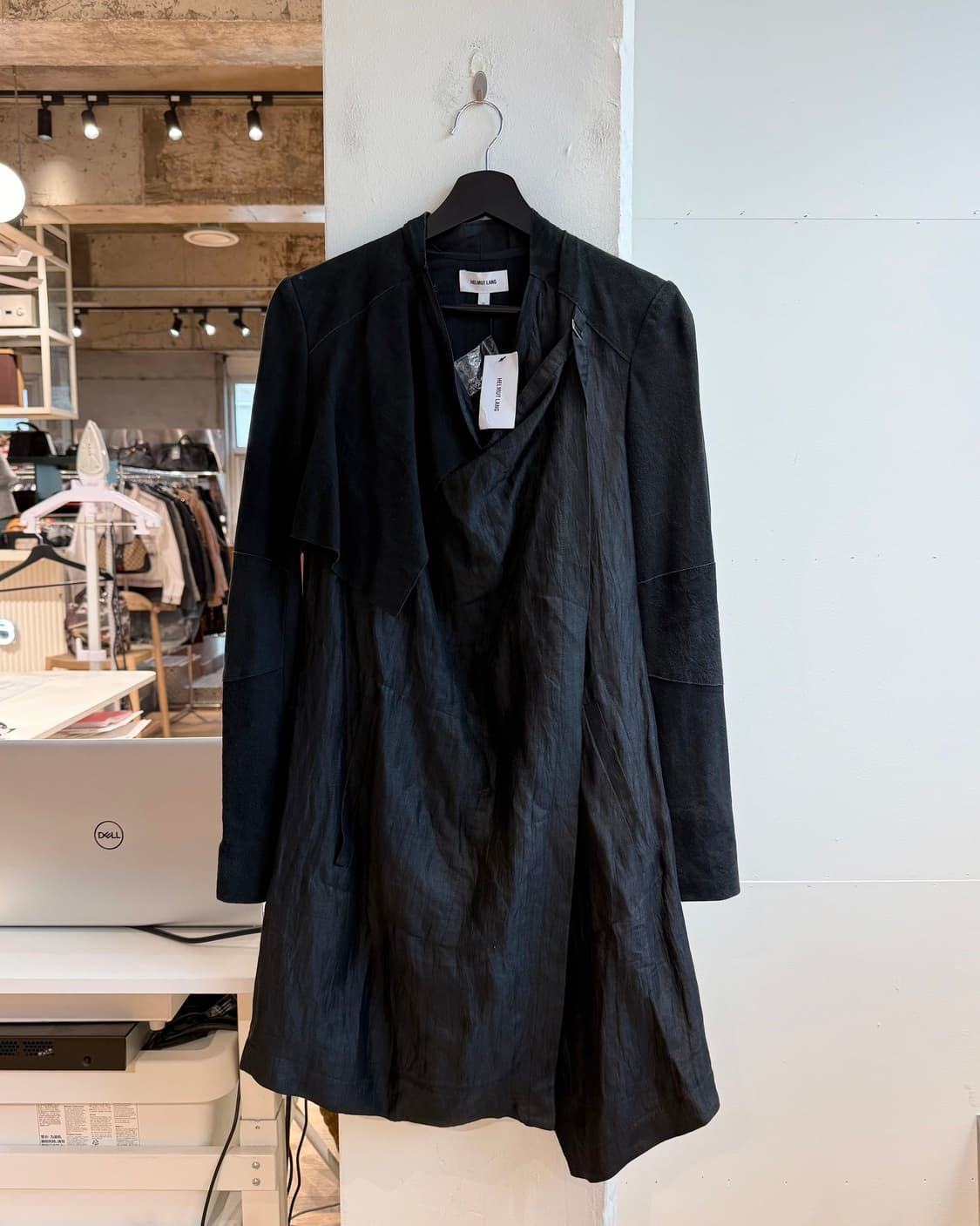 헬무트랭 블랙 드레이프 린넨 자켓  상품이미지2