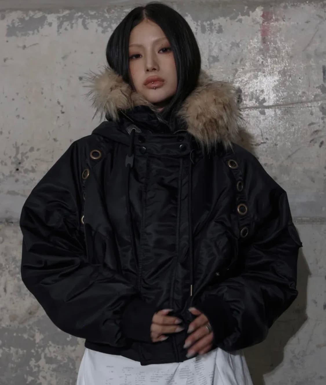 팬시클럽 아일렛 퍼 MA-1 (BLACK) 상품이미지1