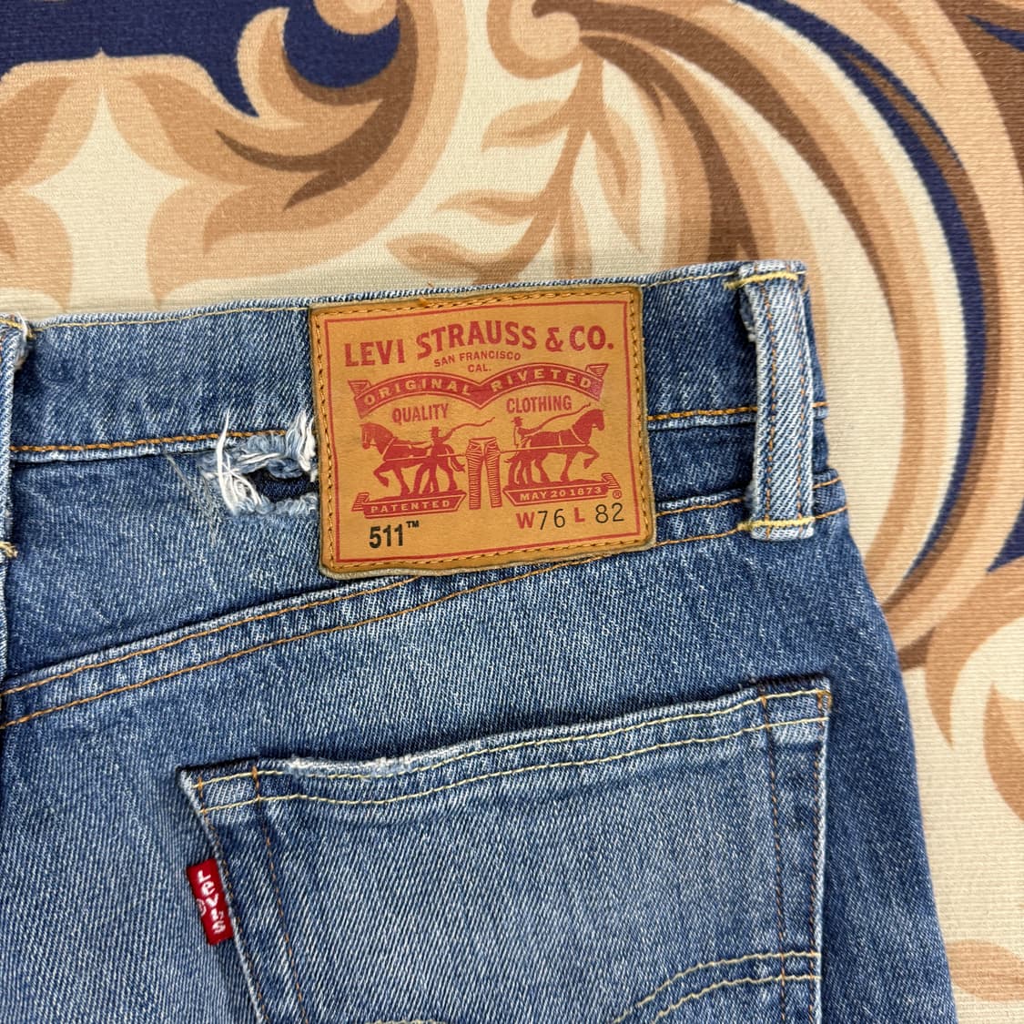 (30)리바이스 Levis 511 데미지 워싱 데님팬츠 상품이미지7