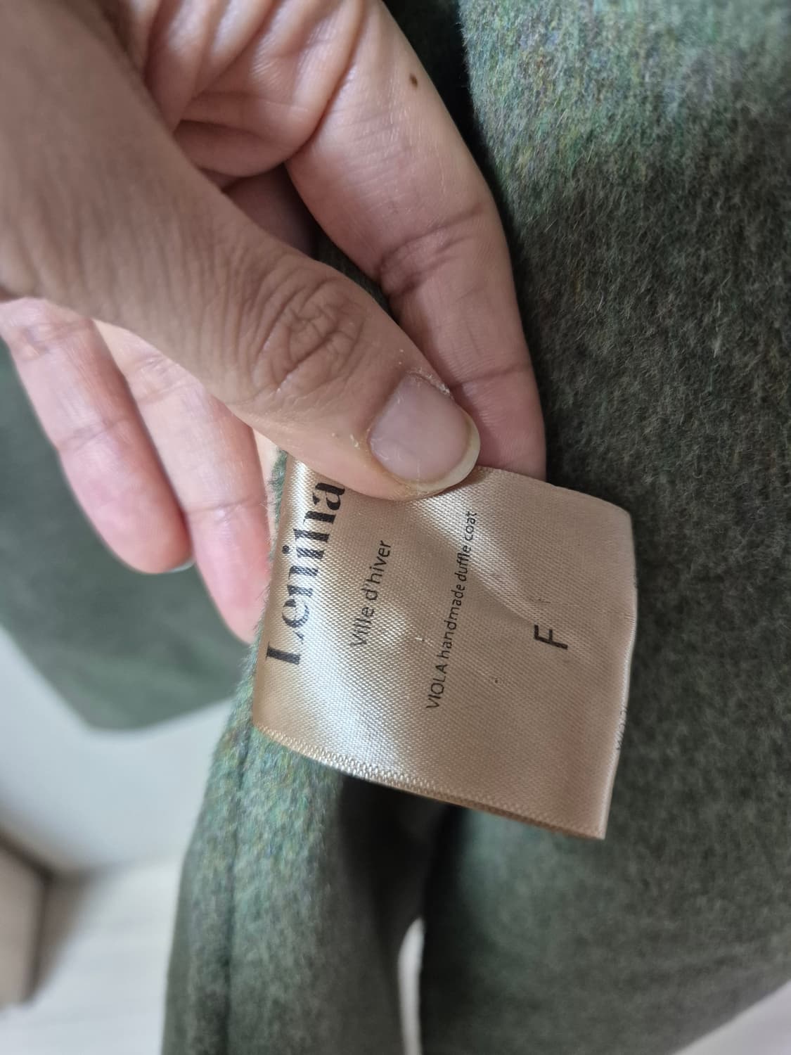 르니나 비올라 핸드메이드 더플코트 모스그린 상품이미지9