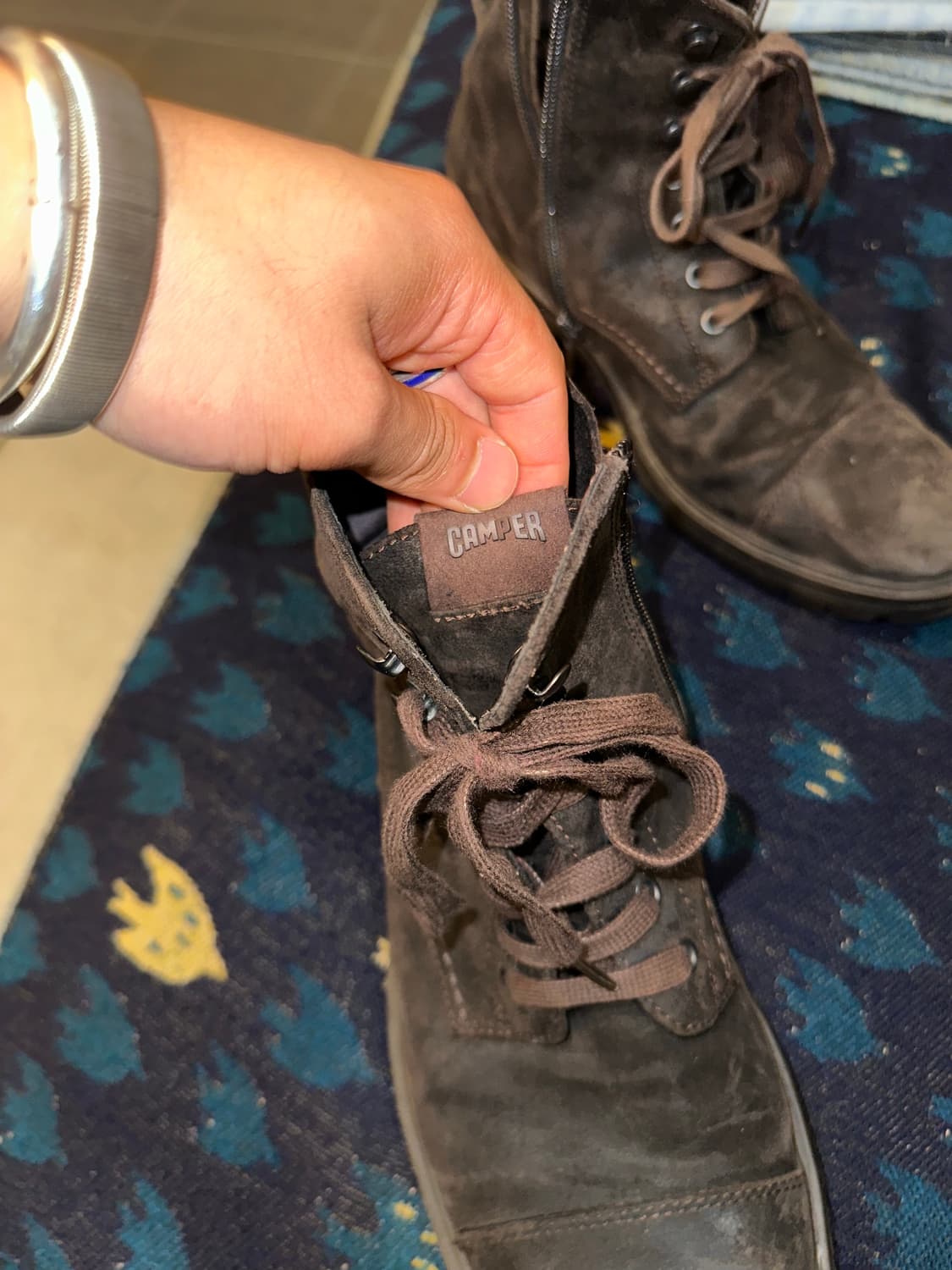Camper suede aged lace hook coated boots 상품이미지8