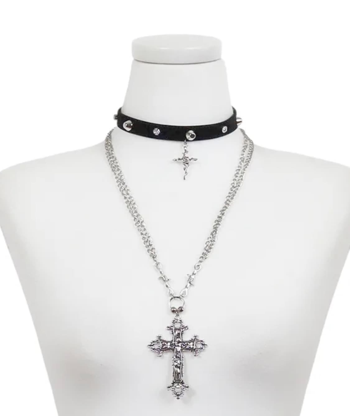 크로스 체인 레이어드 목걸이 상품이미지1