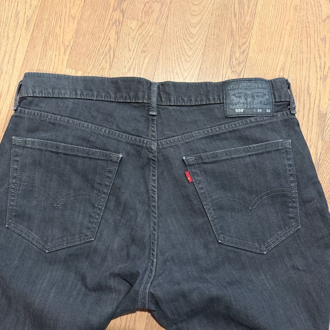 Levi's 559 블랭크 탭 흑청 세미와이드 데님팬츠브 상품이미지4