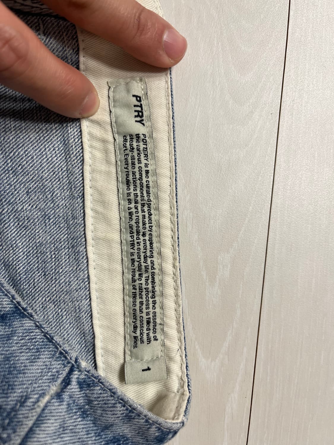 [POTTERY] 원워시드 와이드 데님 팬츠_미드블루2 (1사이즈) 상품이미지8