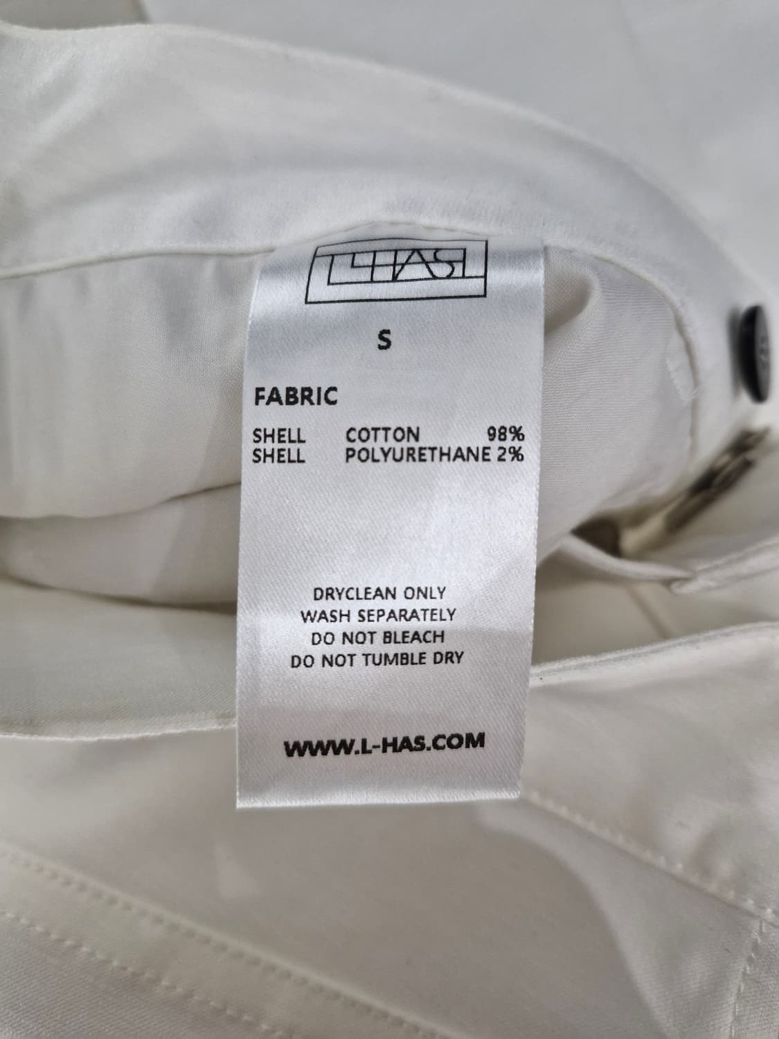 르하스(L'H.A.S) 하이라이즈 스트레이트 팬츠 화이트 상품이미지8