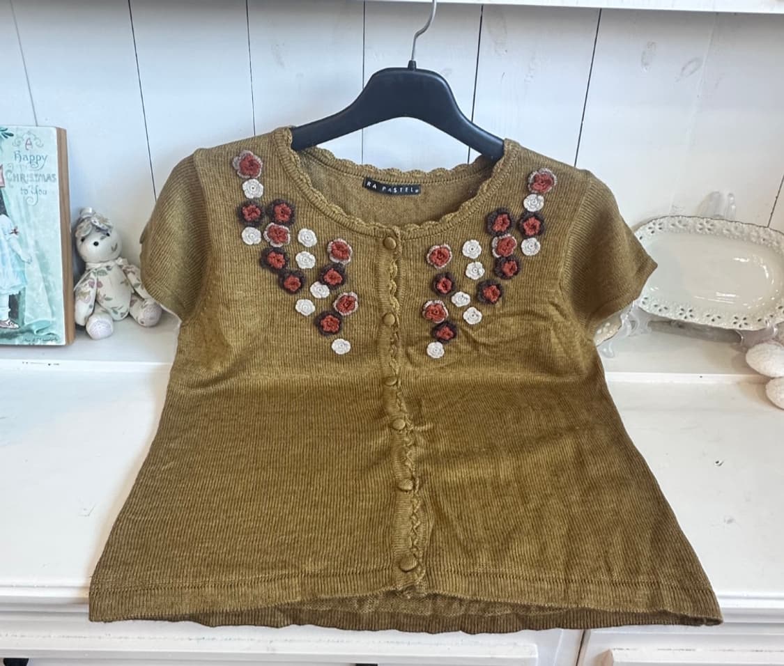 플라워 반팔 가디건 상품이미지3