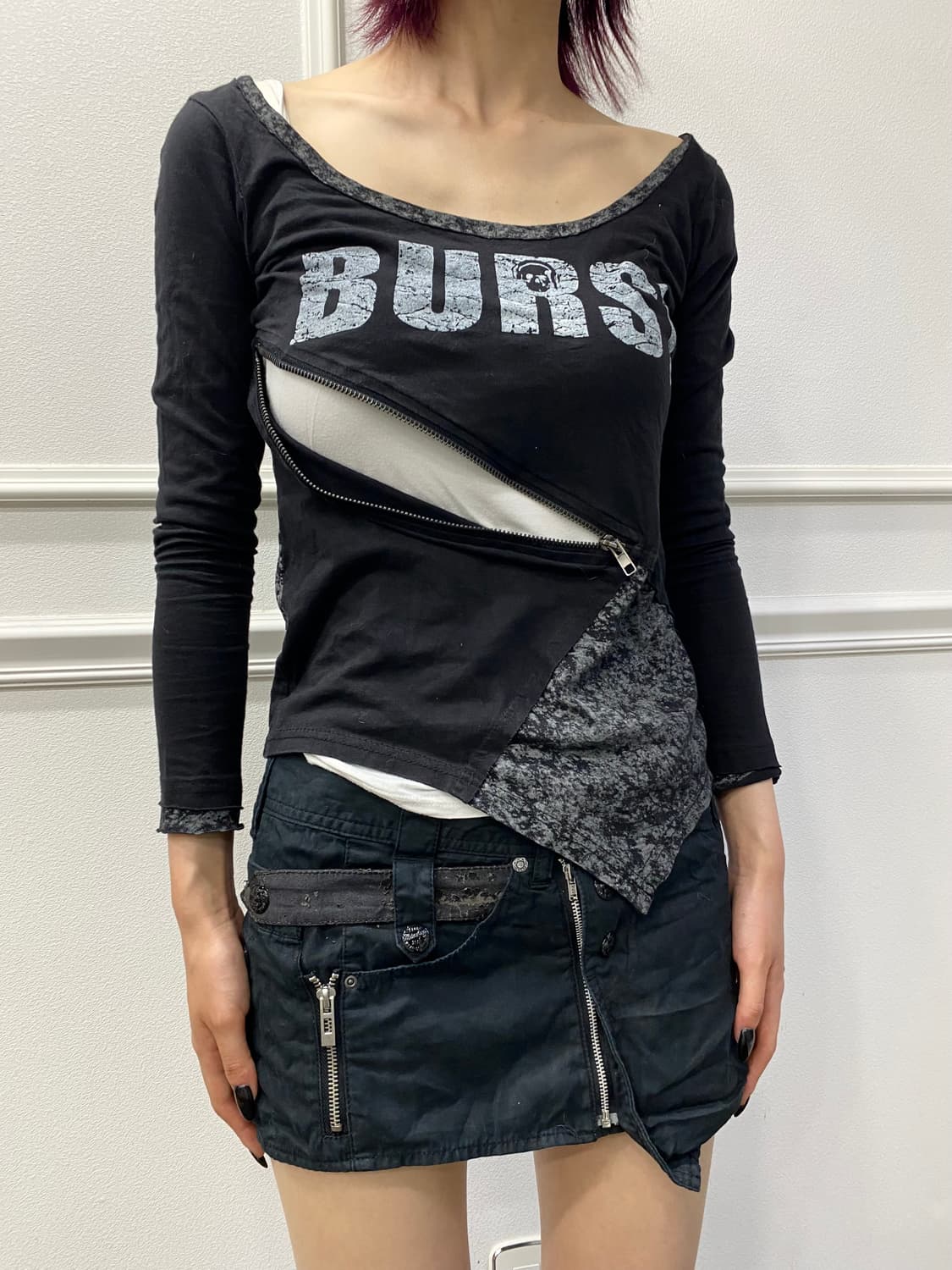 2000s Rare Zip&piercing Slim-FitVkei Lgb 상품이미지1