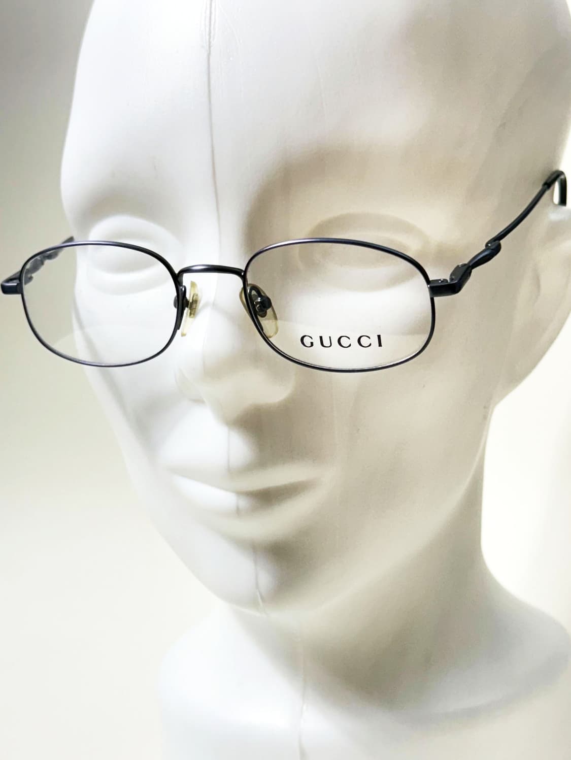 90s GUCCI 블루 메탈 슬림 오벌 빈티지 안경 상품이미지8