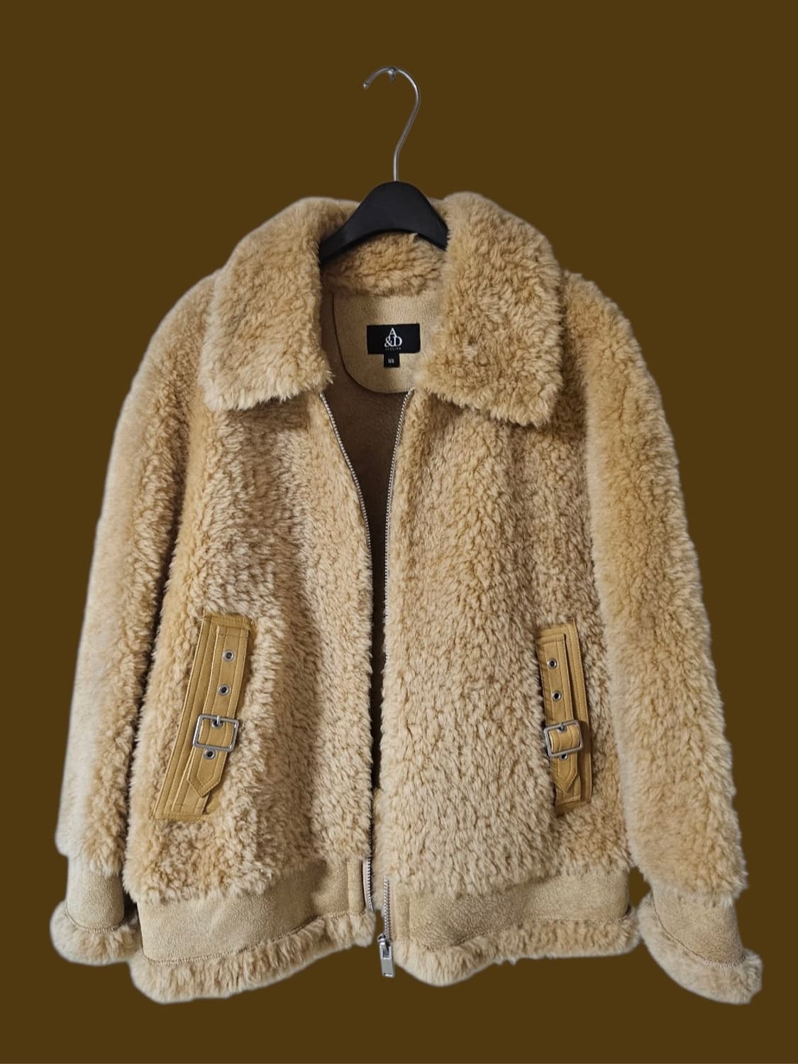 A&D ATELIER 울 100% 램스킨 양모자켓 55 상품이미지10