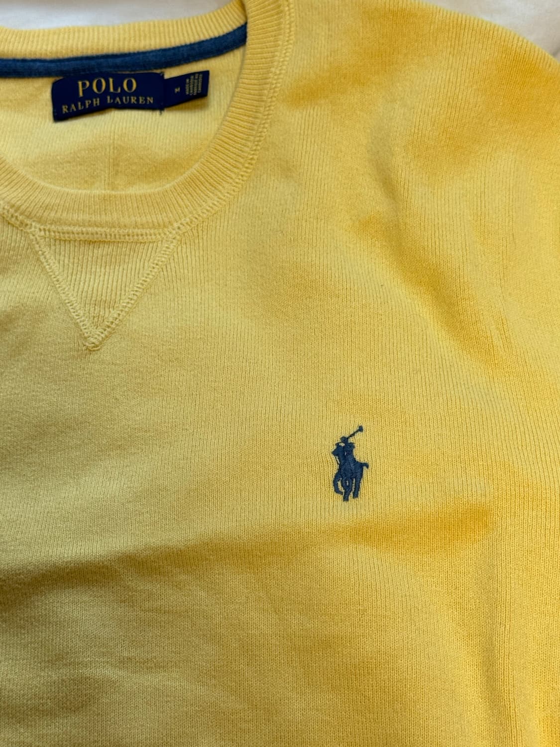 폴로 랄프로렌 맨투맨 옐로우 M (콤드 코튼 니트스웨터) 상품이미지1