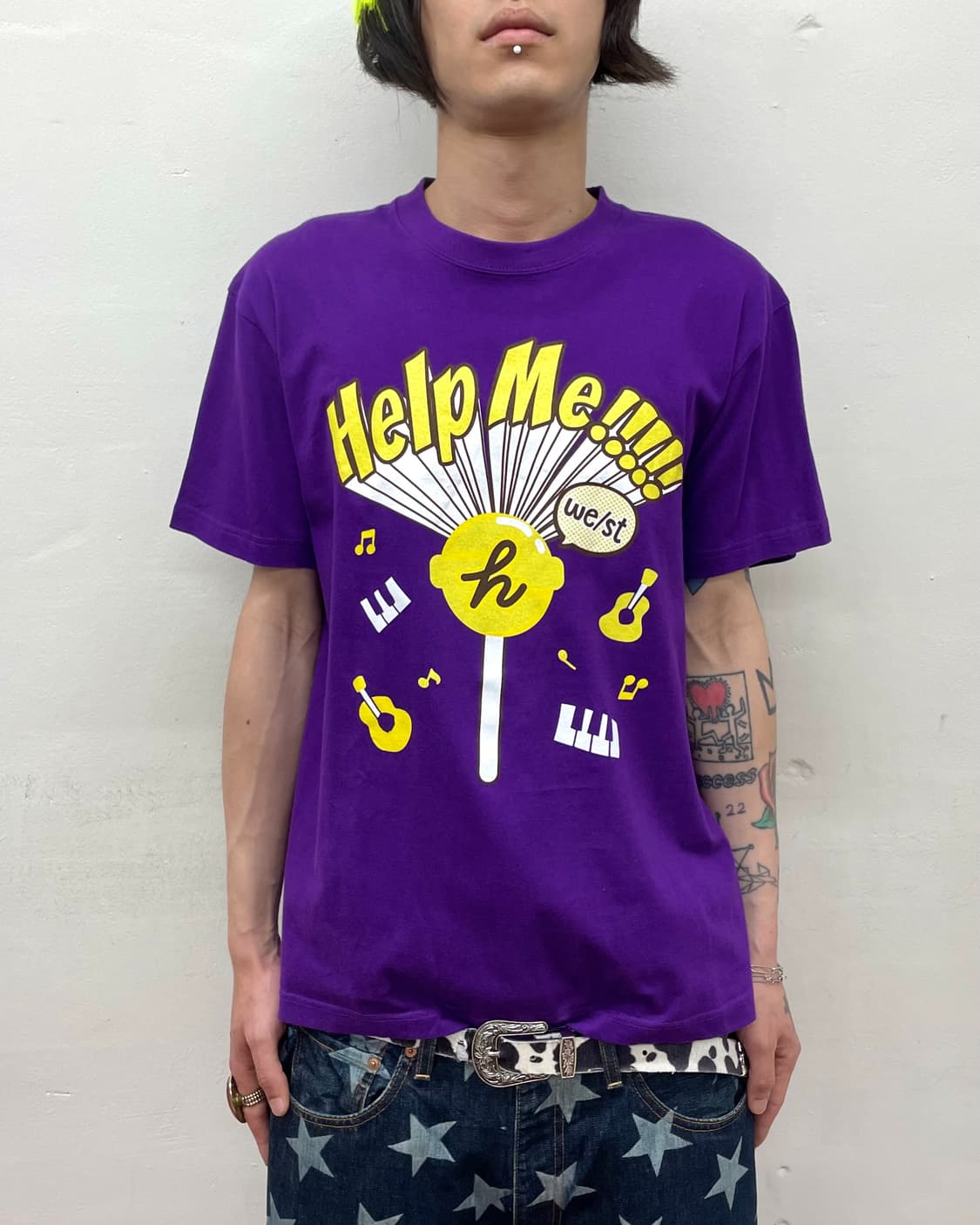 Halp Me Yellow Candy Purple T-shirt 상품이미지1