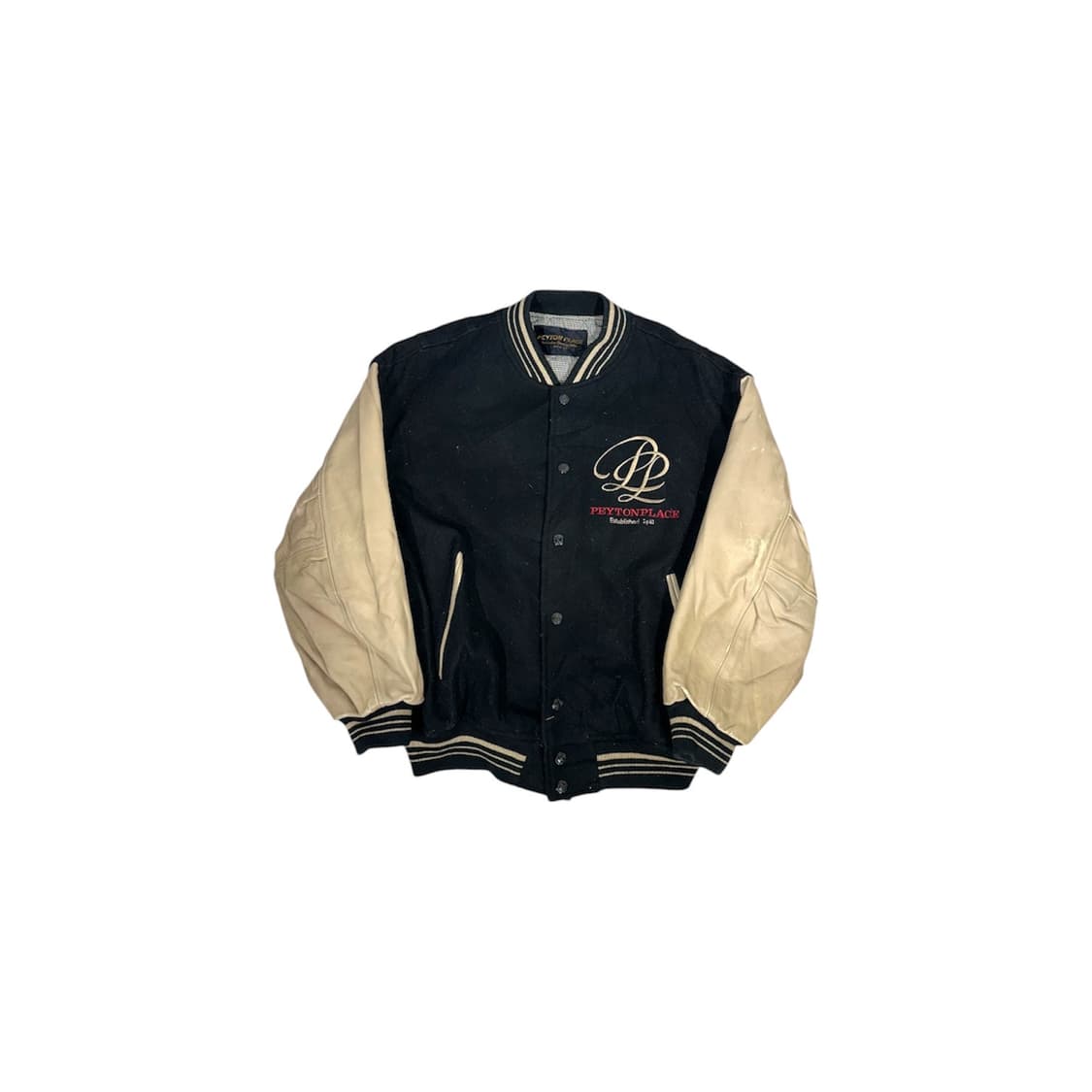 일본 빈티지 peyton place 자수 올드스쿨 바시티 가죽 자켓 상품이미지5