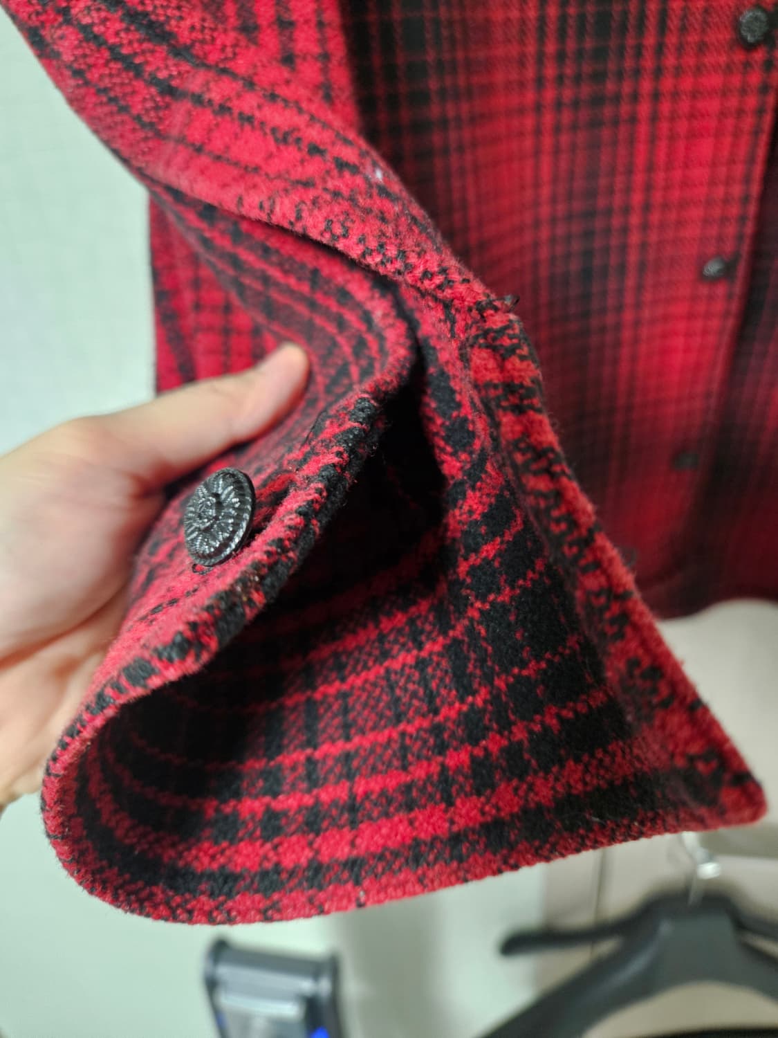 오프화이트 플란넬 셔츠 M 사이즈 (실측 105) 상품이미지8