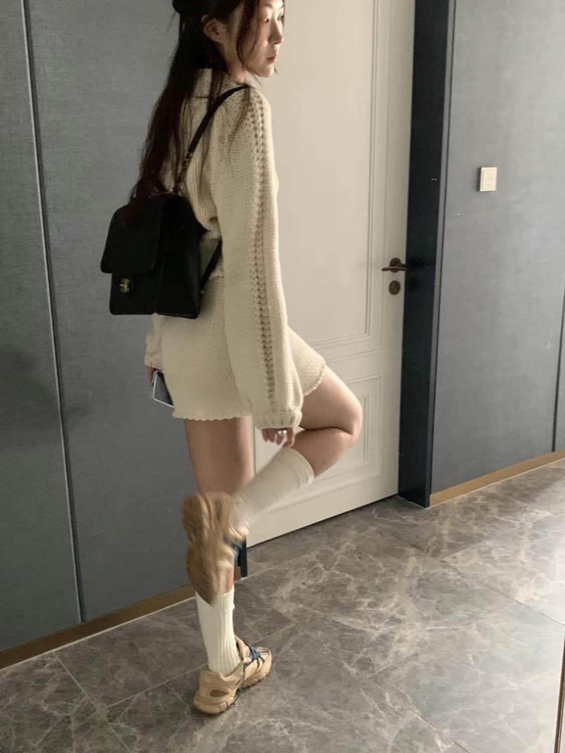 포스터 poster 플라보 니트 스커트 아이보리 상품이미지6