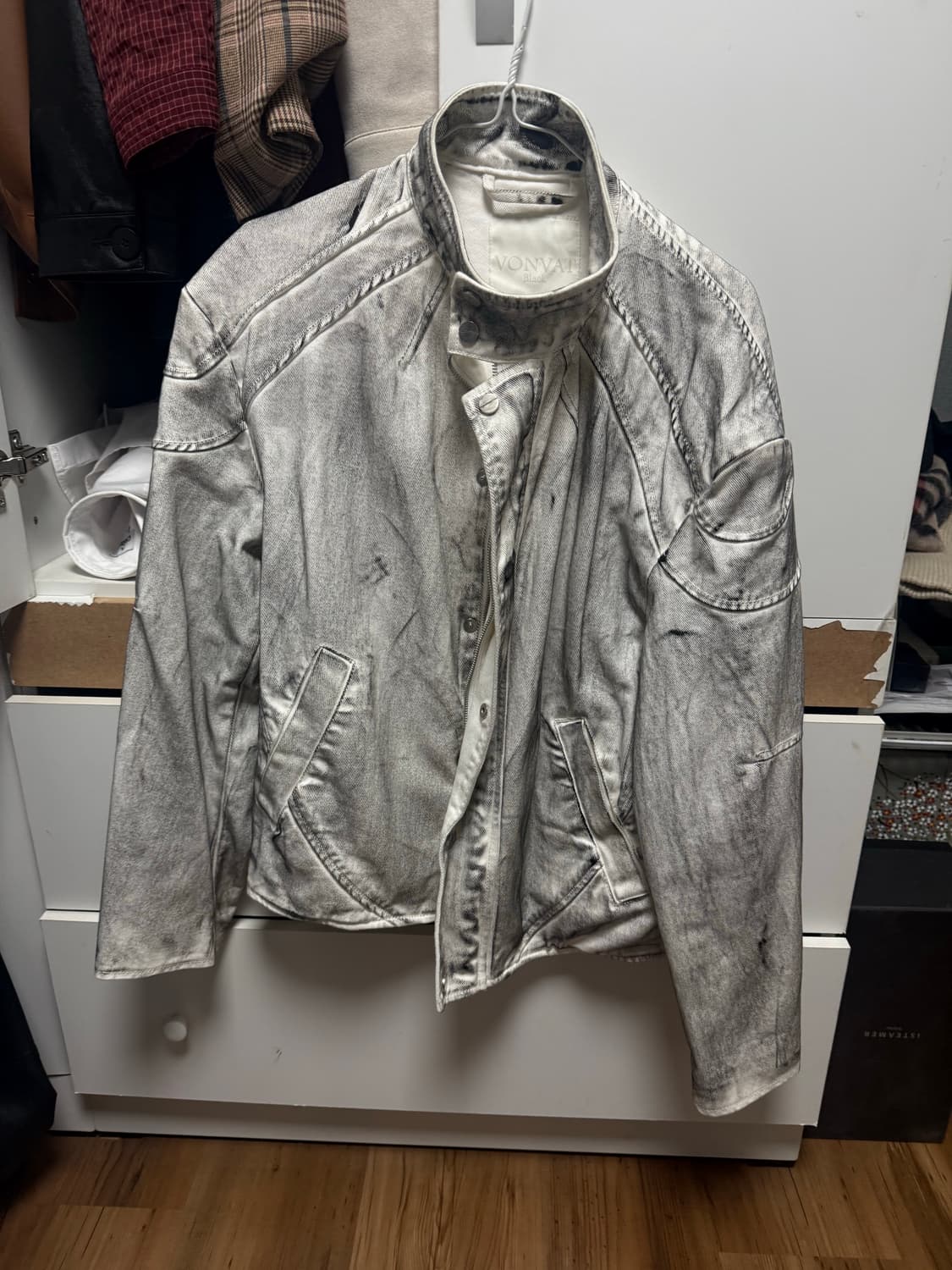 Padded Denim Biker Jacket 상품이미지3