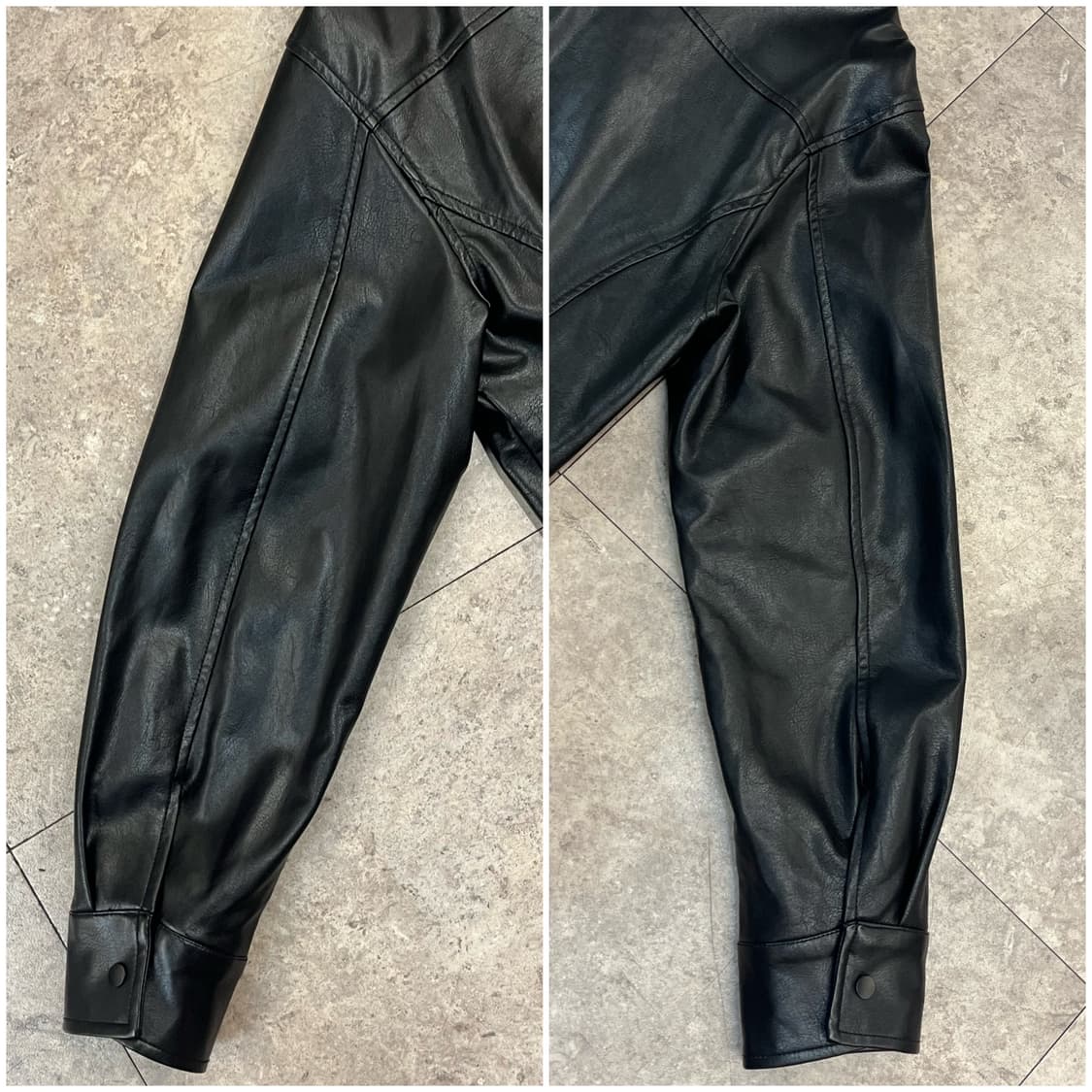 빈티지 가죽 레더 자켓 블랙 100 #csz2849 상품이미지7